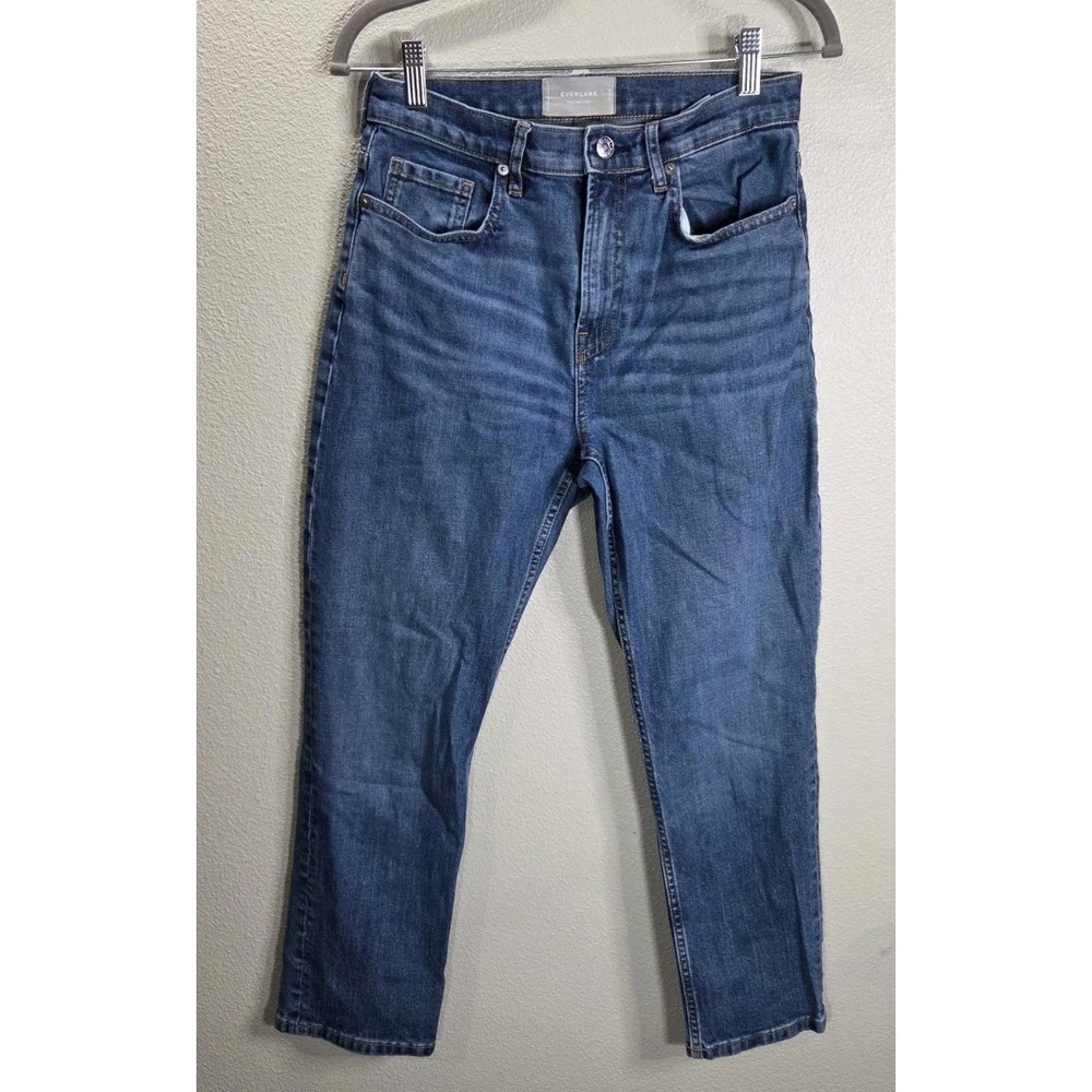 Everlane‎ Cheeky Crop Jeans Light Wash Straight Leg High Rise Size 27 Crop